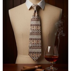 Vintage Dolce & Gabbana Cravatte Men's Monogram Silk Tie Brown